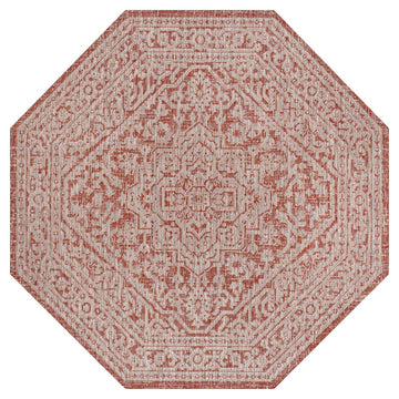 Sinjuri Medallion Textured Weave Indoor/outdoor Octagon Rug
